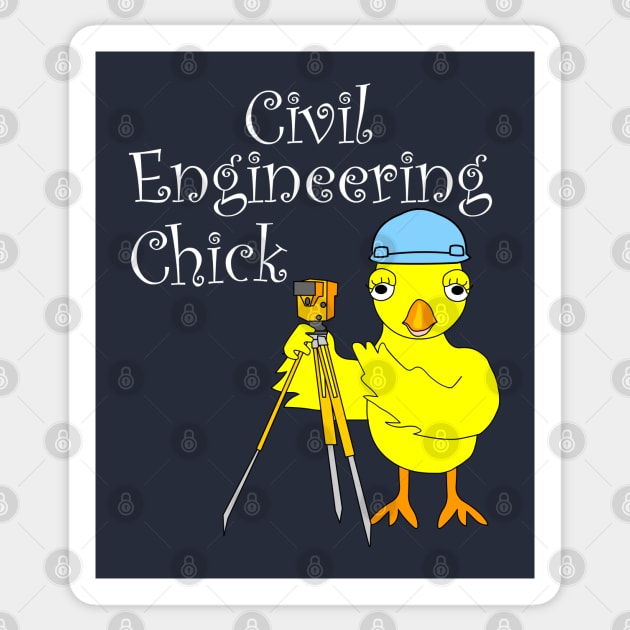 Civil Engineering Chick  White Text Sticker by Barthol Graphics